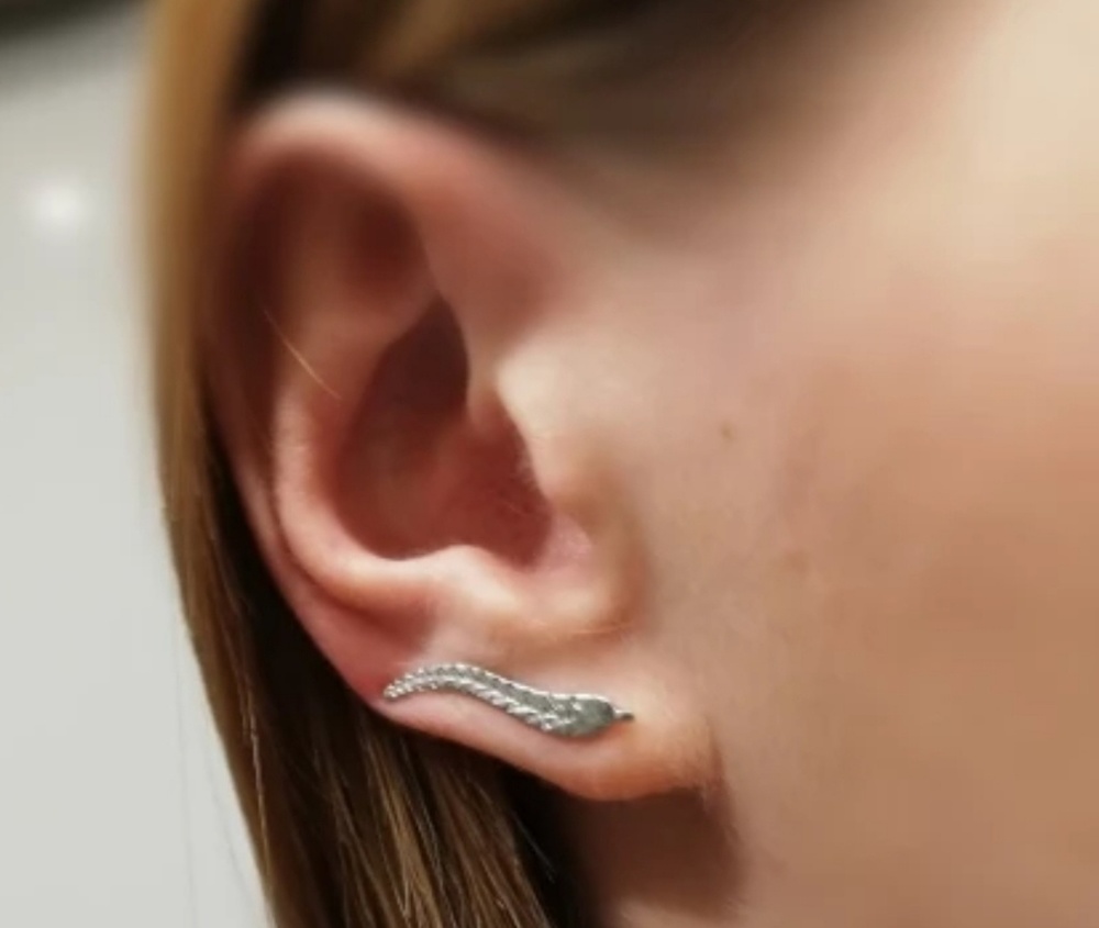1 pair SILVER  leaf earrings NWT - Picture 2 of 2